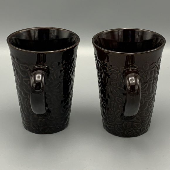 Lot of 2 KAHLUA Pernod Ricard USA Brown Textured Bean Coffee Mugs Cups 12 oz - Picture 3 of 7